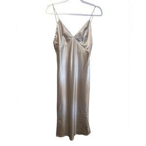 BOA. Because Of Alice NWT Satin Slip Midi Dress Champagne Size Medium Party Prom